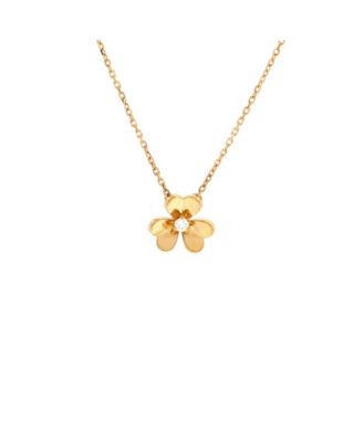  Mini Frivole Pendant Necklace 18K Gold and Diamond, 15 - 15.75"