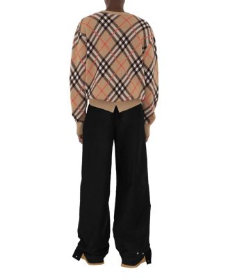 Check Wool Mohair Blend Sweater