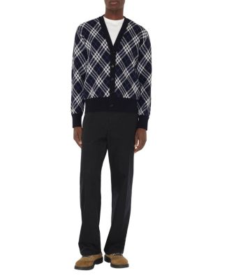 Check Wool Blend Cardigan