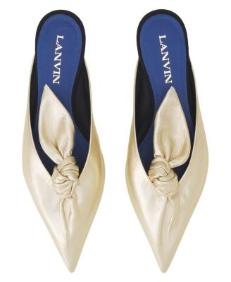 Women&#39;s Midnight Step Bow Mule in Metallic Leather