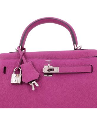 Kelly 25 Handbag Pink Togo with Palladium Hardware