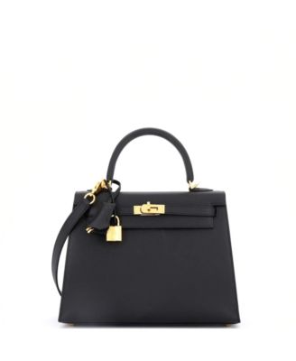 Kelly 25 Handbag Black Epsom with Gold Hardware