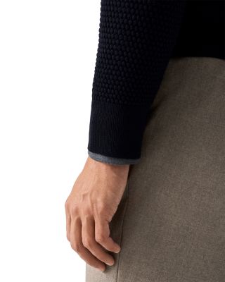 Merino Popcorn Stitch Polo Sweater