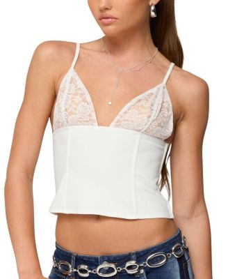  Keesha Lacey Boned V Neck Top