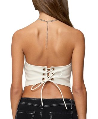  Kizzie Faux Leather Halter Top