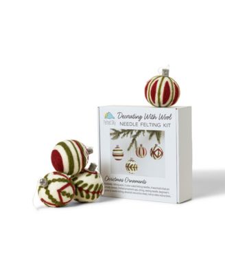  Set of 4 Festive Ornaments Beginners Needle by Felted Sky