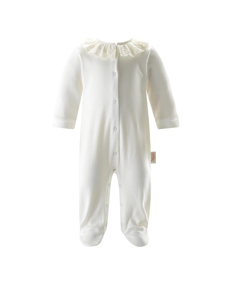 Rachel Riley Girls' Broderie Collar Babygro - Baby