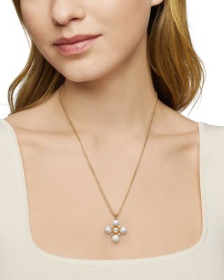 Renaissance Pearl Pendant in 18K Yellow Gold with Pearls and Diamonds, 37.5mm