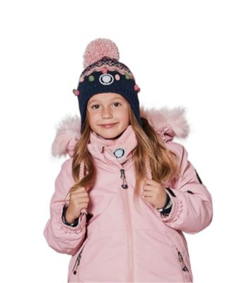 Girls' Lined Peruvian Knit Pompom Hat - Little Kid, Big Kid