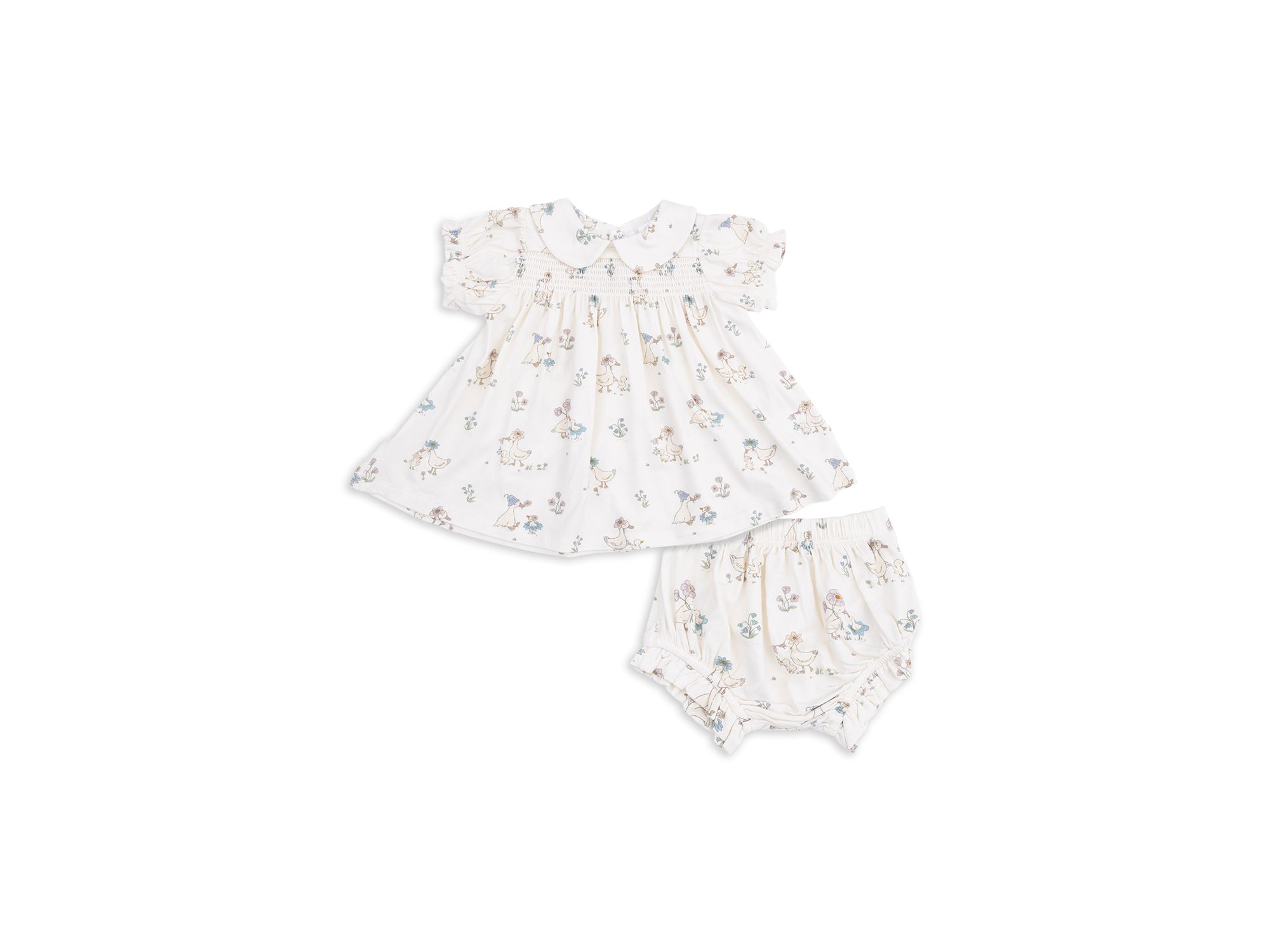 Girls' Flower Ducklings Smocked Dress Set - Baby - Image 1