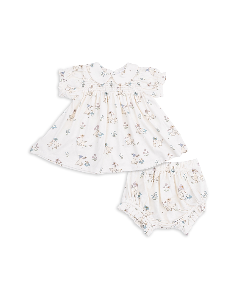 Angel Dear Girls' Flower Ducklings Smocked Dress Set - Baby