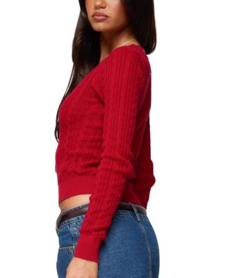 Ashlee V Neck Cable Knit Top