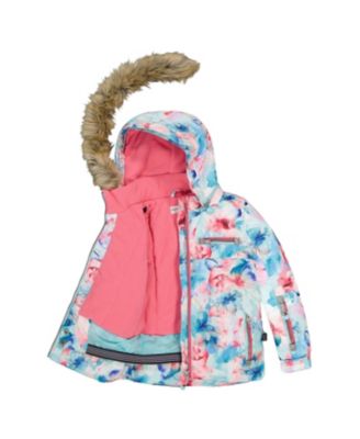  Girls' Two-Piece Play Snowsuit Floral Jacket - Little Kid