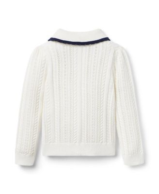 Girls' Pointelle Scalloped Trim Cardigan - Baby, Little Kid, Big Kid