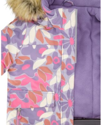  Girls' Two-Piece Discover Snowsuit with Flower Printed Jacket - Little Kid, Big Kid