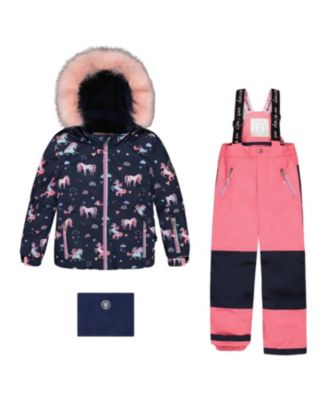  Girls' Two-Piece Play Snowsuit with Jacket and Solid Pant - Little Kid