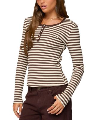 Roma Striped Henley Top