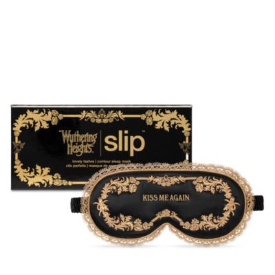 Pure Silk Embroidered Contoured Sleep Mask with Lace Trim