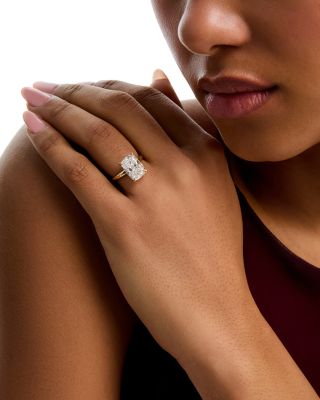 Luxe Collection Certified Lab Grown Diamond Elongated Cushion Cut Engagement Ring in 18K Yellow Gold, 5.0 tcw