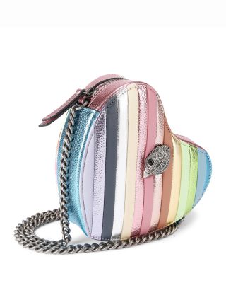Kensington Heart Metallic Leather Stripe Crossbody