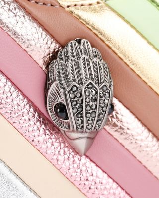 Kensington Heart Metallic Leather Stripe Crossbody