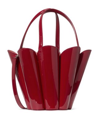 Spade Flower Patent Leather Bucket Bag