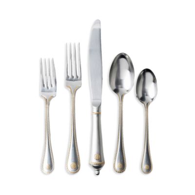 Berry & Thread Bright Satin with Gold 5 Piece Setting