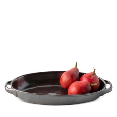 Pewter Stoneware 15.5" Shallow Baker