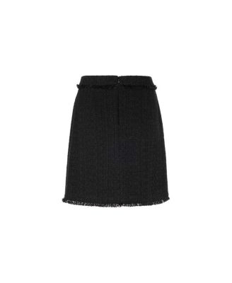 BouclÃ© Skirt with Fringes
