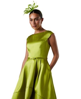 High Low Twill Midi Dress