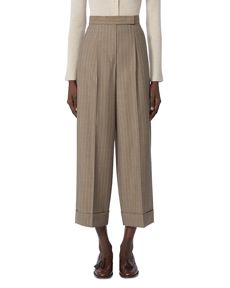 Max Mara Mxmmanetta Wool Pinstripe Pants