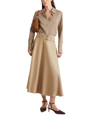 Water Repellent Midi Skirt