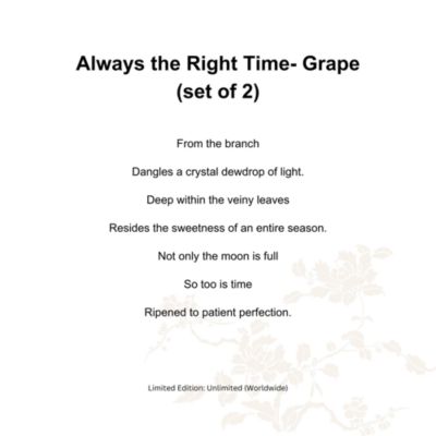 Always the Right Time Grape Crystal Glass Sculptures, Set of 2