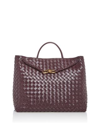 Large Andiamo Intrecciato Leather Top Handle Bag