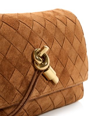 Andiamo Glove Pouch on Strap Intrecciato Suede Bag