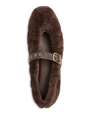 Women's Remy Faux Fur Mary Jane Flats