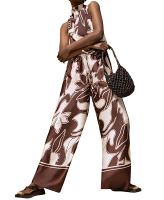 Swirl Border Print Trouser