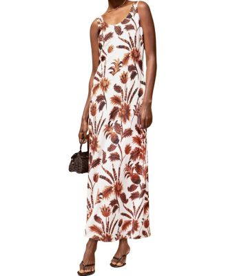 Tropical Floral Linen Blend Dress