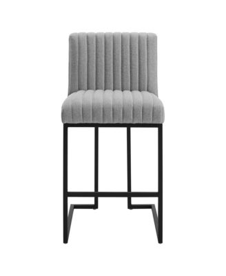 Indulge Channel Tufted Fabric Counter Stool