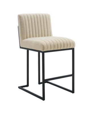 Indulge Channel Tufted Fabric Counter Stool