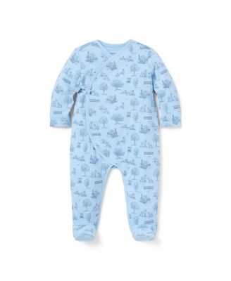 Boys' Woodland Toile Wrap Footed One-Piece - Baby