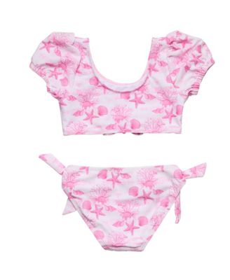 Girls' Pink Lagoon Puff Sleeve Bikini - Little Kid, Big Kid