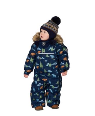 Boys' One-Piece Play Snowsuit Designed for Car Seat Animal - Baby, Little Kid