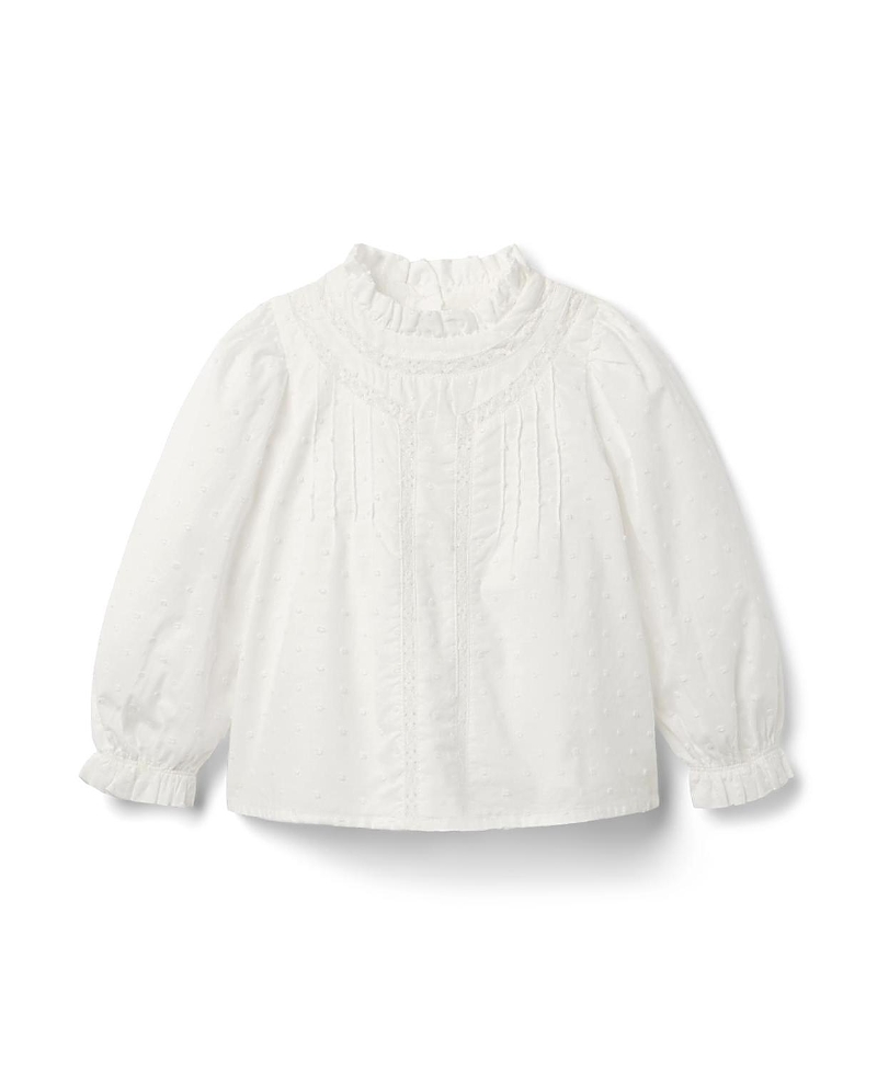 Janie and Jack Girls' The Pintuck Lace Top - Baby, Little Kid, Big Kid