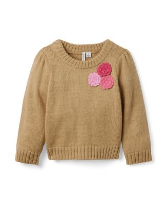 Girls' Floral Applique Sweater - Baby, Little Kid, Big Kid