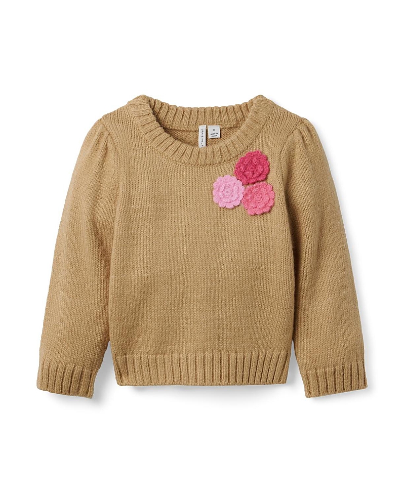 Janie and Jack Girls' Floral Applique Sweater - Baby, Little Kid, Big Kid