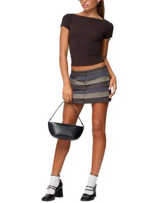 Kezi Mixed Pattern Tailored Mini Skirt