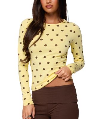 Maricelle Polka Dot Long Sleeve T Shirt