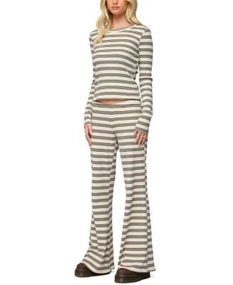 Avalie Striped Ribbed Pants