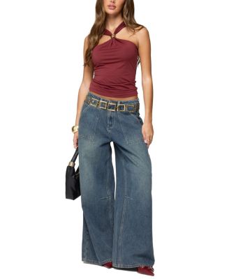  Jaycee Low Rise Baggy Carpenter Jeans in Blue Washed